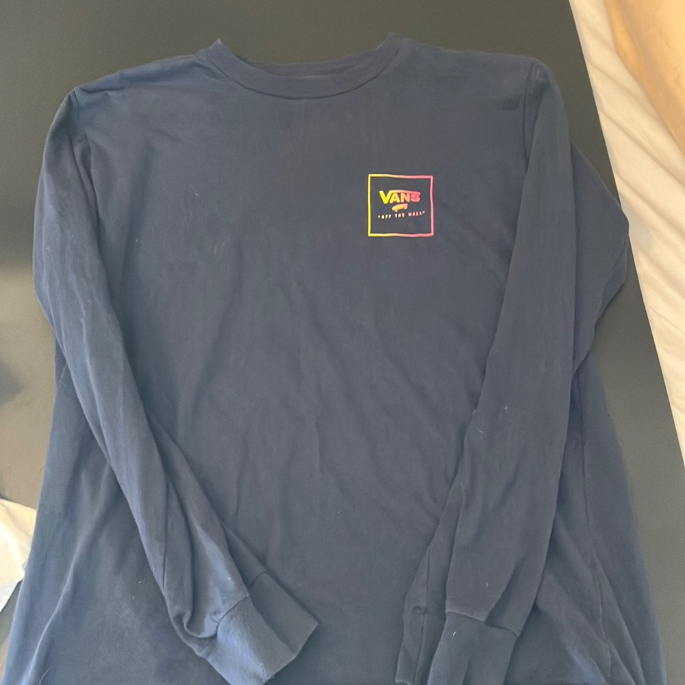 VANS Long Sleeve T Shirt Navy Boys Large 12-14